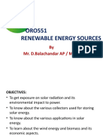 Oro551 Renewable Energy Sources Unit - 1