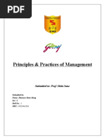 Principles & Practices of Management: Submitted To: Prof. Mala Sane