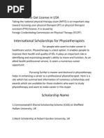 Scholarships For Physiotherapy Students