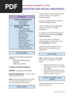 Sample Consideration and Special Procedures: Principles of Medical Technology 2 - Lecture