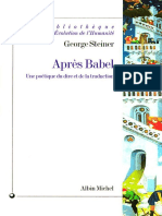 Après Babel Une Poétique Du Dire Et de La Traduction by Steiner George