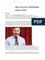 Qué y Cuáles Son Las Cualidades de La Expresión Oral