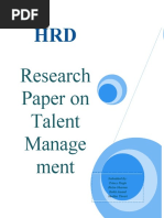 Research Paper On Talent Manage Ment: Submitted By: Princy Singh Richa Sharma Rohit Anand Shalini Tiwari