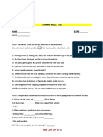 You Can Do It!: Test I. Directions: Circle The Correct Verb Tense in Each Sentence