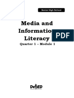 Media and Information Literacy: Quarter 1 - Module 1