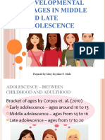 Developmental Stages in Middle and Late Adolescence