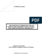 Malnutrition Et Tuberculose Chez Les Enfants D'âge Inferieurs À 5 Ans À Tuléar: Quel Mode Des Relations Temporelles (MANAMPISOA Israeline - 2007)