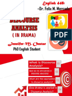 Discourse Analysis in Drama Jennifer M. Oestar English 448