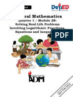 GenMath11 Q1 Mod28 Solving Real Life Problems Involving Logarithmic Funtions Equations and Inequlaities With Comments