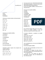 Notação Científica - Exercicios