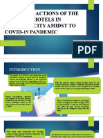 Strategic Actions of The Selected Hotels in Tagaytay City Amidst To Covid 19 Pandemic.