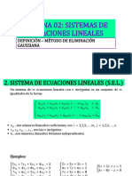 Semana 02 - Sistema de Ecuaciones Lineales