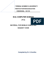 M.SC Computer Science: Mother Teresa Women'S University