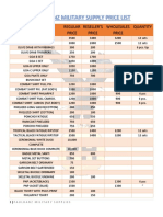 Paulhanz Military Supply Price List