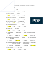 Bank Test Items Prepositions