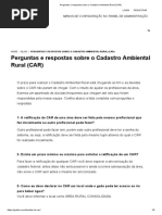 Perguntas e Respostas Sobre o Cadastro Ambiental Rural (CAR)