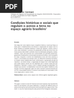 GERMANI, Guiomar. Condicões Históricas Do Acesso A Terra