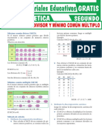 Máximo Común Divisor y Mínimo Común Múltiplo para Segundo Grado de Secundaria 1