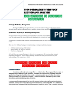 Module 6 - Foundation For Market Strategy Selection and Analysis