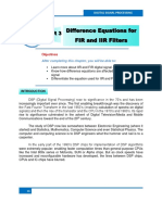 Difference Equations For FIR and IIR Filters: Objectives