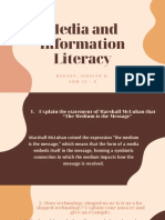 Media and Information Literacy: Bugaay, Jenalyn B. A B M 1 2 - A