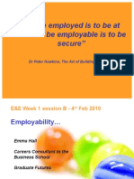 To Be Employed Is To Be at Risk To Be Employable Is To Be Secure