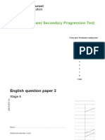 Cambridge Lower Secondary Progression Test: English Question Paper 2