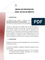 Diplomado en Prevencion Universal en Salud Mental.