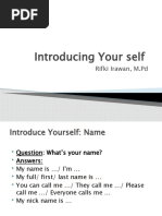 Introducing Your Self: Rifki Irawan, M.PD