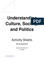 Understanding Culture, Society, and Politics: Activity Sheets