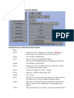 Restaurant Reservation Form Sample