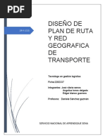 Diseño de Plan de Ruta y Red Geografica de Transporte