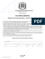 Vunesp 2021 Prefeitura de Varzea Paulista SP Professor de Educacao Basica Ensino Fundamental Prova