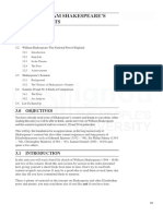 Unit 3 William Shakespeare'S Sonnets: 3.0 Objectives