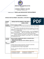 Prof Ed. 1-Child and Adolescent Development: Learning Module 1 Human Development: Meaning, Concepts and Approaches