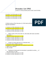 MCQ On Advocates Act 1961