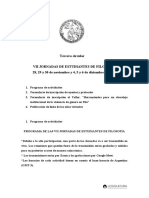 Tercera Circular. VII Jornadas de Estudiantes de Filosofía