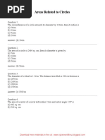 Areas Related To Circles MCQ