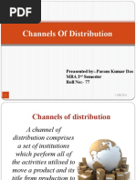 Channels of Distribution: Preasented By:-Param Kumar Das Mba 2 Semester Roll No:-77