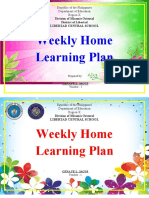 Weekly Home Learning Plan: Division of Misamis Oriental District of Libertad Libertad Central School