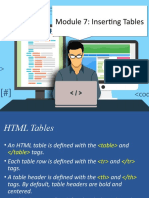 Module 7: Inserting Tables Module 7: Inserting Tables