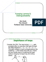 Pumping Lemma & Distinguishability: Jim Hook Tim Sheard Portland State University