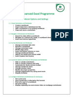 Microsoft Advanced Excel Programme: 1. Manage Workbook Options and Settings