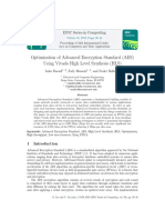 Optimization of Advanced Encryption Standard (AES) Using Vivado High Level Synthesis (HLS)