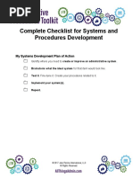 Complete Checklist For Systems and Procedures Development