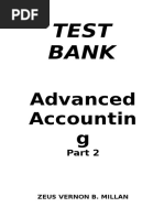 Test Bank Advanced Accounting Part 2 Millan PDF