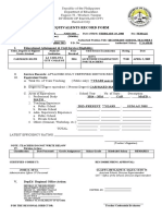 Equivalents Record Form: I. Educational Attainment & Civil Service Eligibility