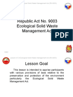 Republic Act No. 9003 Ecological Solid Waste Management Act