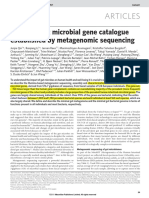 2010 (Quin Et Al.) A Human Gut Microbial Gene Catalogue Established by Metagenomic Sequencing