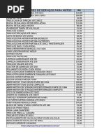 Valores de Mão de Obra 1